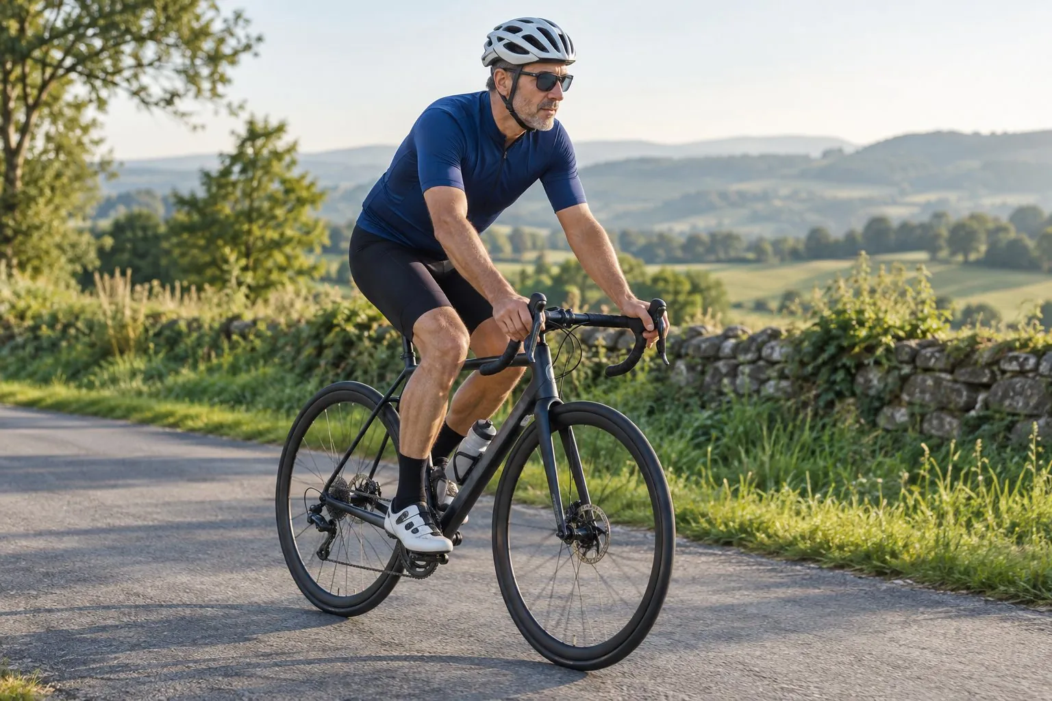 Cyclist on a road bike